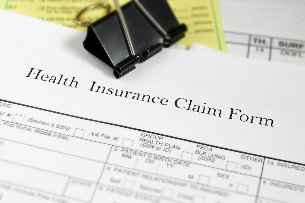 Health insurance claim form and medical bills